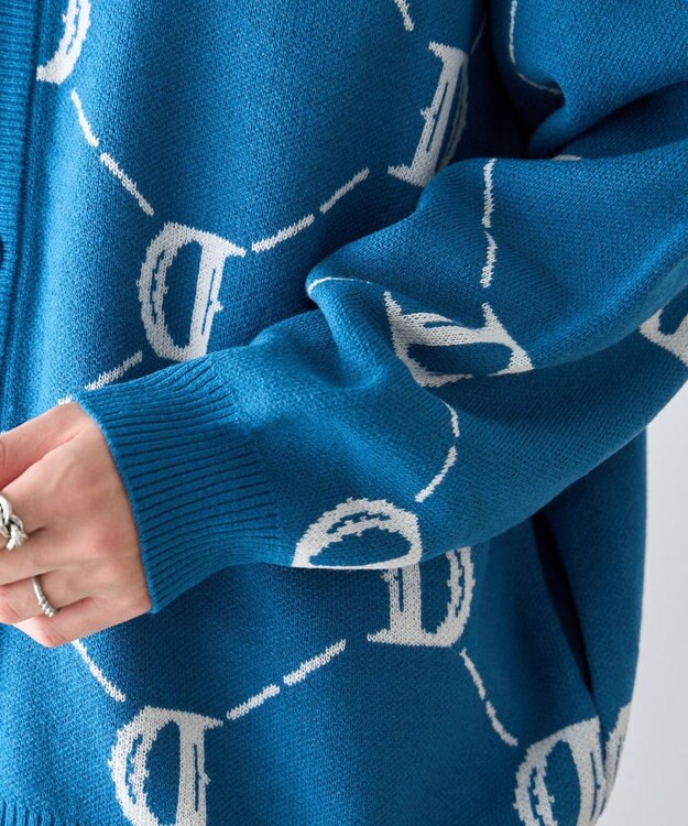 WEGO オーバーフィットロゴカーディガン 柄3