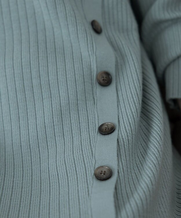 Tiaclasse L 【洗える】1枚でもレイヤード効果のあるサイドボタンチュニック ミント