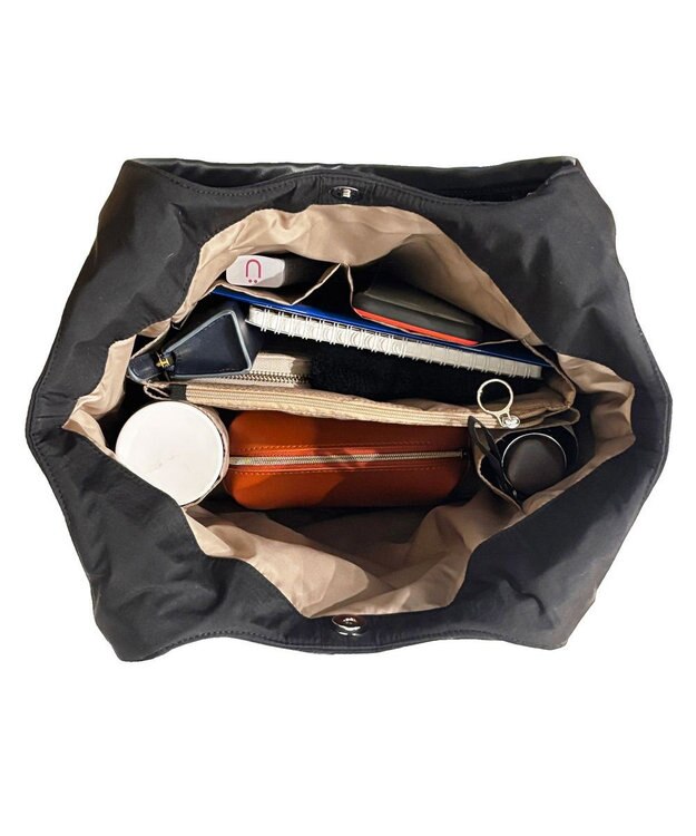 ROOTOTE 3674【仕切り+自立+撥水】LT.ラウンド.パルーティ.キルト-D 01：ブラック