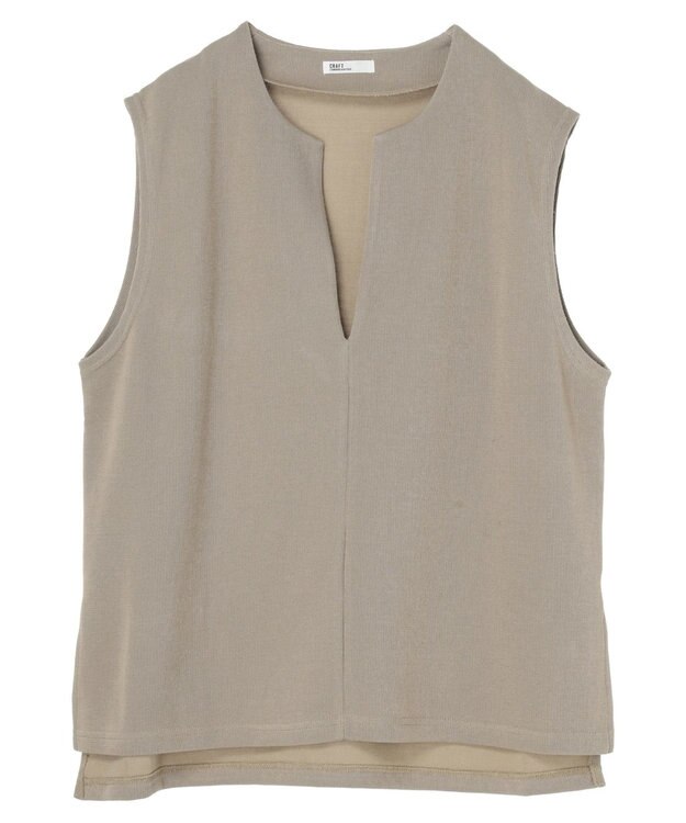CRAFT STANDARD BOUTIQUE スキッパーカットベスト Gray Beige