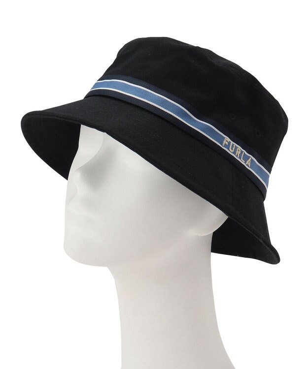 MOONBAT FURLA(フルラ) バケットハット　グログラン巻き ブラック