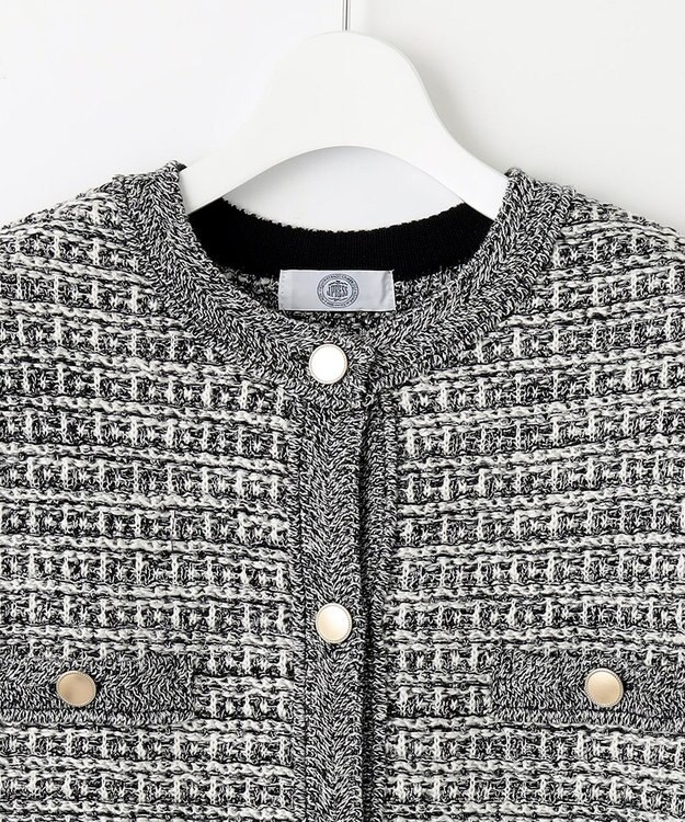 J.PRESS LADIES 【洗える】TWEED KNIT ミドル カーディガン ブラック系5