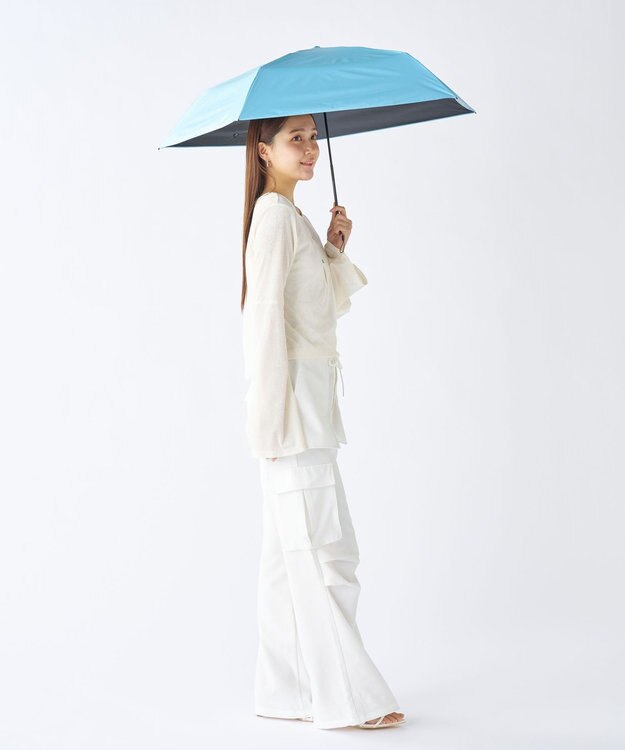 MOONBAT 【遮光100％/超軽量】マジで軽い傘 晴雨兼用 折りたたみ日傘 55cm マジカルテックプロテクション ペールスカイ