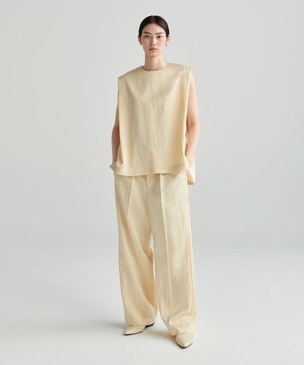 NAVE 【ReNAVE　洗える】グロスサテンブラウス クリーム