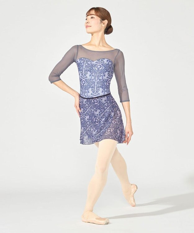 Chacott 6分袖レオタード ブルーPT