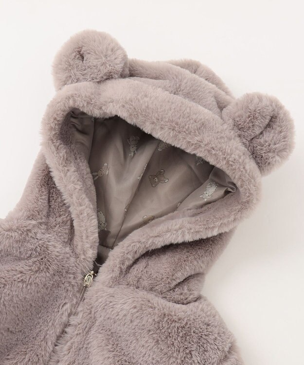 ANY KIDS アニマル耳ボアブルゾン ココア×クマ耳