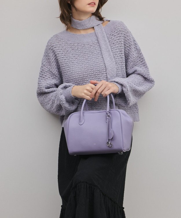 GRACE CONTINENTAL メッシュオーバーニットトップ ラベンダー