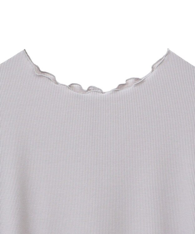 earth music&ecology リブメローショートスリーブプルオーバー Gray