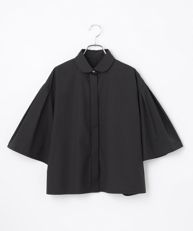 #Newans 【ANSWER for アクセサリーLOVER】ミニカラーフレアスリーブシャツ ブラック系