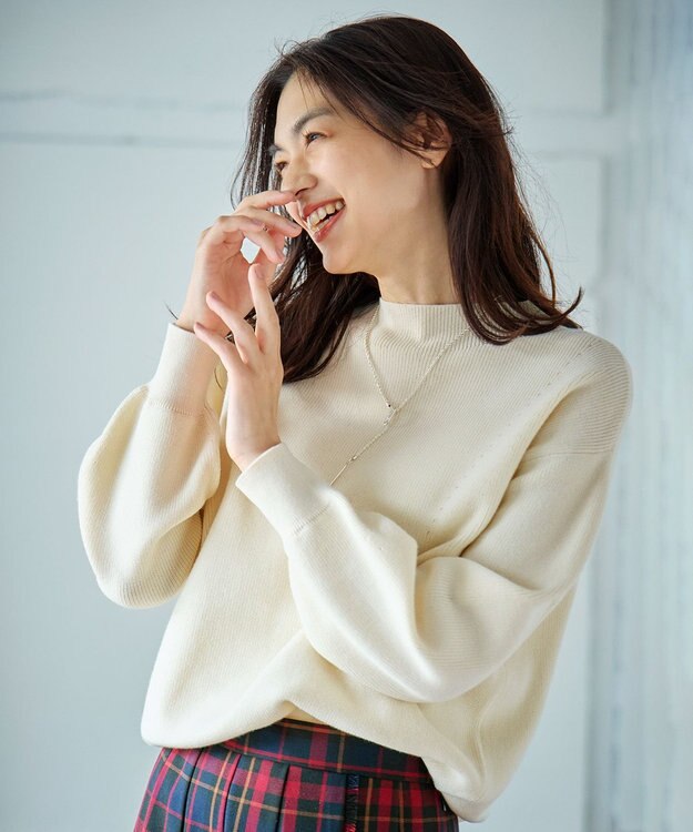 ANY 【洗濯機可能/8色展開】ソフトタッチポリエステルニット エクリュ