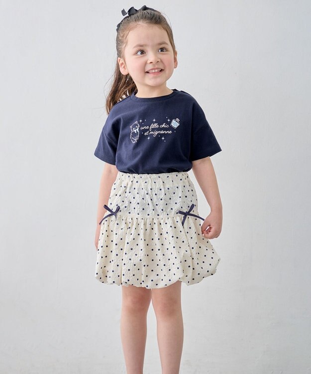 ANY KIDS 【綿100%/接触冷感】ひんやり 2WAY セーラーTシャツ ネイビー