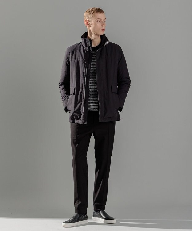 JOSEPH HOMME 【WEB限定】パウダーピーチクロス ナイロンコート ブラック系