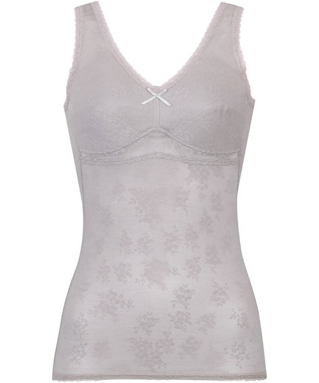 WACOAL ブラキャミソール タンクトップ メッシュジャカード素材(身生地) 肩にくいこみにくい JRC780 /ワコール グレー