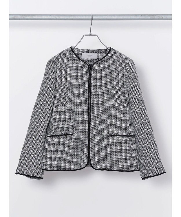 Green Parks ｅｆ－ｄｅ　ツィード風ノーカラージャケット Black