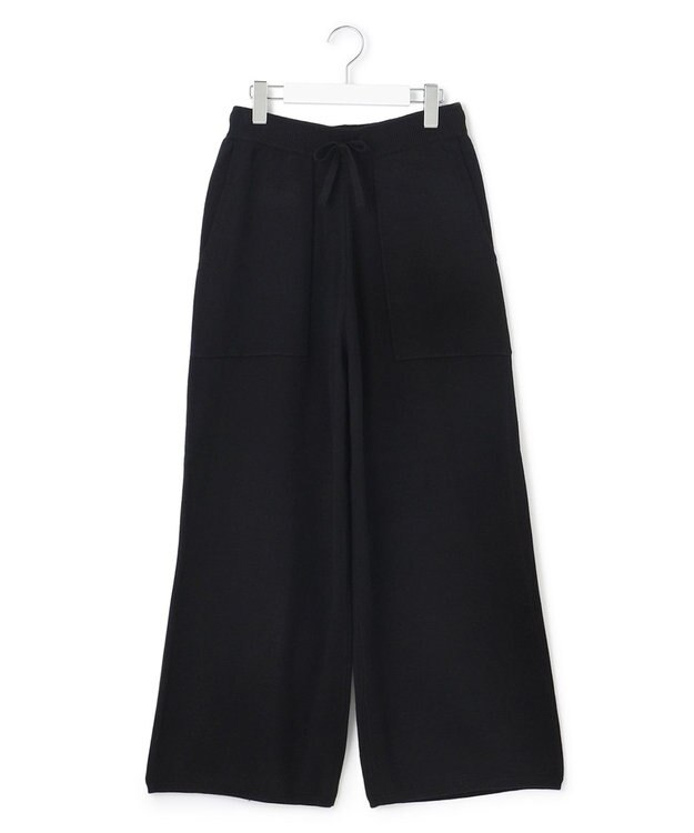 J.PRESS YORK STREET 【WOMEN】ANTI PILLING WOOL ニットワイドパンツ ブラック系