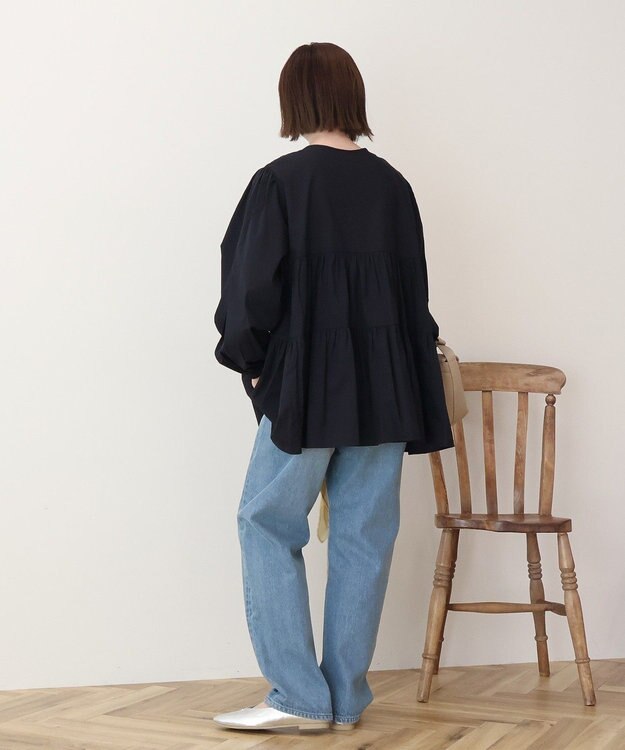 AMERICAN HOLIC 【先行予約】【WEB限定】ティアードギャザーブラウス Black