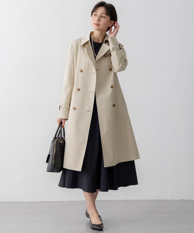 23区 【撥水加工】エアータンブラー TCギャバジン ロング トレンチコート ベージュ系