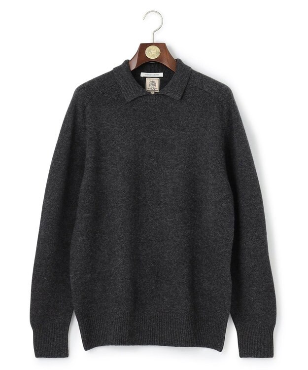 J.PRESS MEN ポロカラー カシミヤニット グレー系