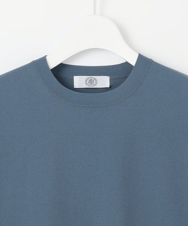 J.PRESS LADIES 【洗える】 レーヨンエリートストレッチ パフスリーブ ニット ダルブルー系