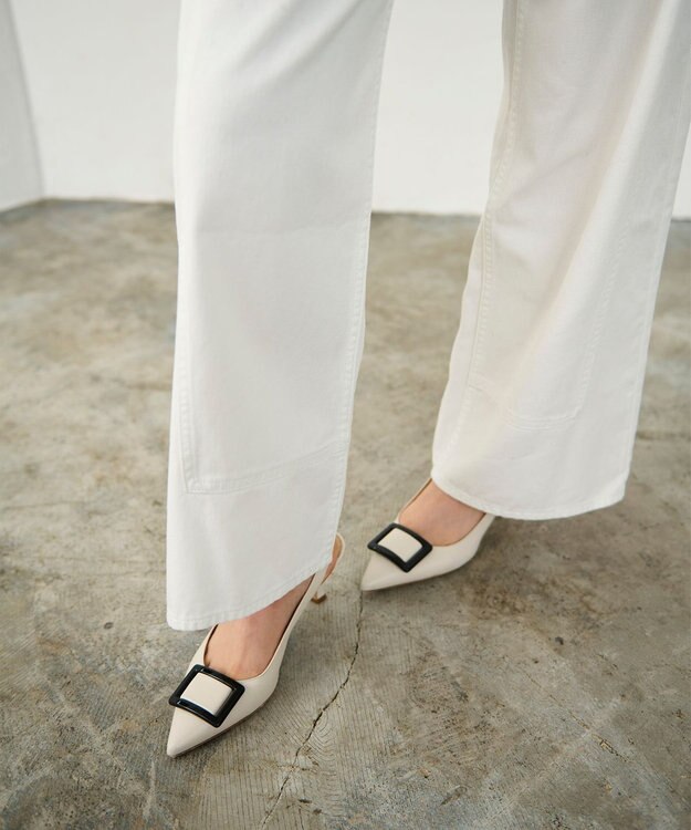 GRACE CONTINENTAL ラップデニムパンツ ホワイト