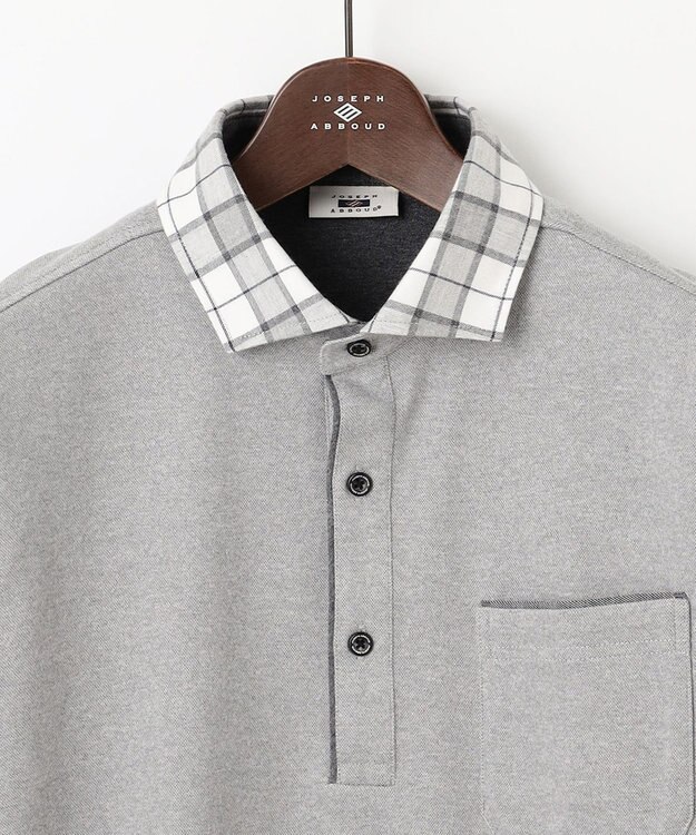 JOSEPH ABBOUD 【キングサイズ・微起毛/ジャパンファブリック】ウィンターダディー ポロシャツ ライトグレー系
