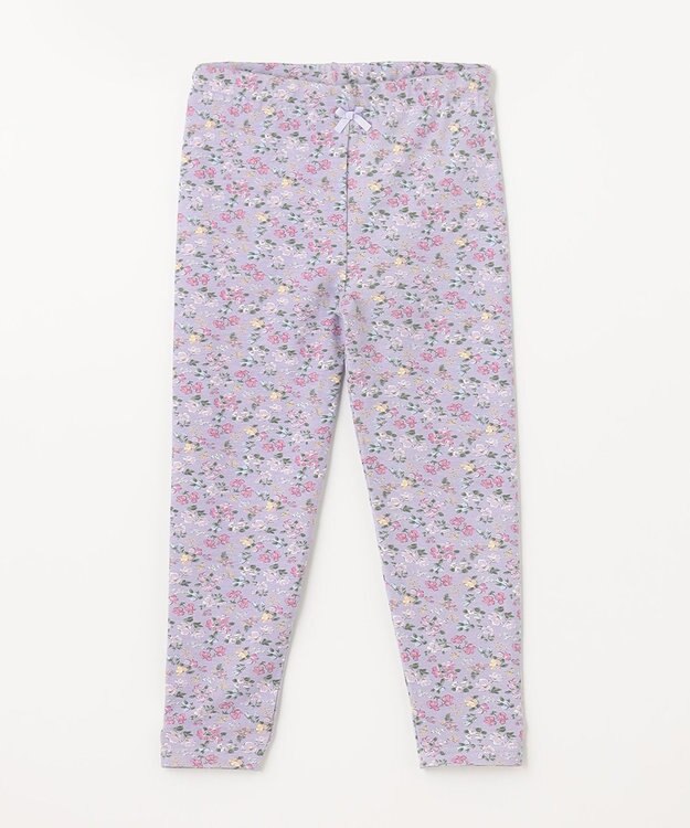 ANY KIDS フルレングス レギンス ラベンダー×花柄