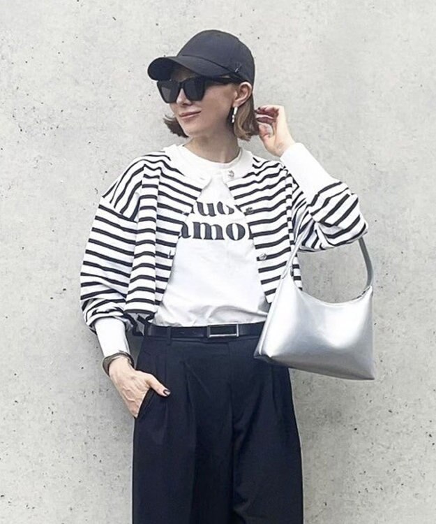 Green Parks ２ＷＡＹ　ショート丈カーディガン Border