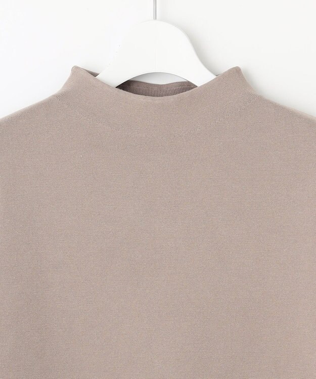 自由区 【WEB限定カラーあり】【セットアップ対応・洗える】レーヨンストレッチモックネック ニット Lモーブ×オフ