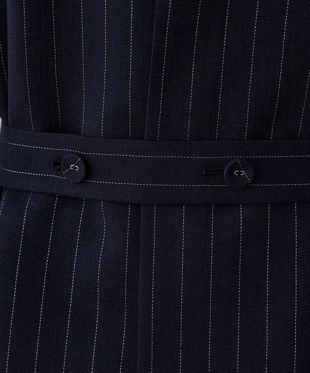 GRACE CONTINENTAL ストライプノーカラージレ ネイビー