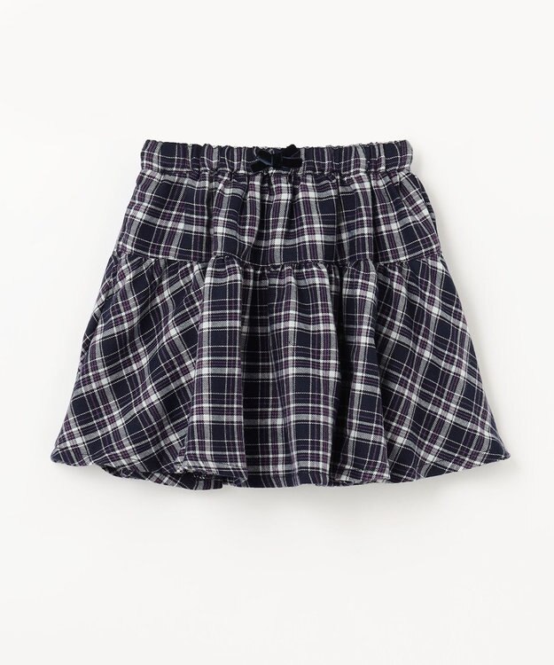 ANY KIDS チェック柄/アニマル柄スカパン ネイビー系チェック