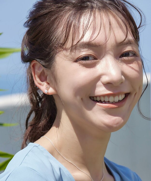 Tiaclasse 【金属アレルギー対応】　サークル＋パールイヤリング ピンクゴールド