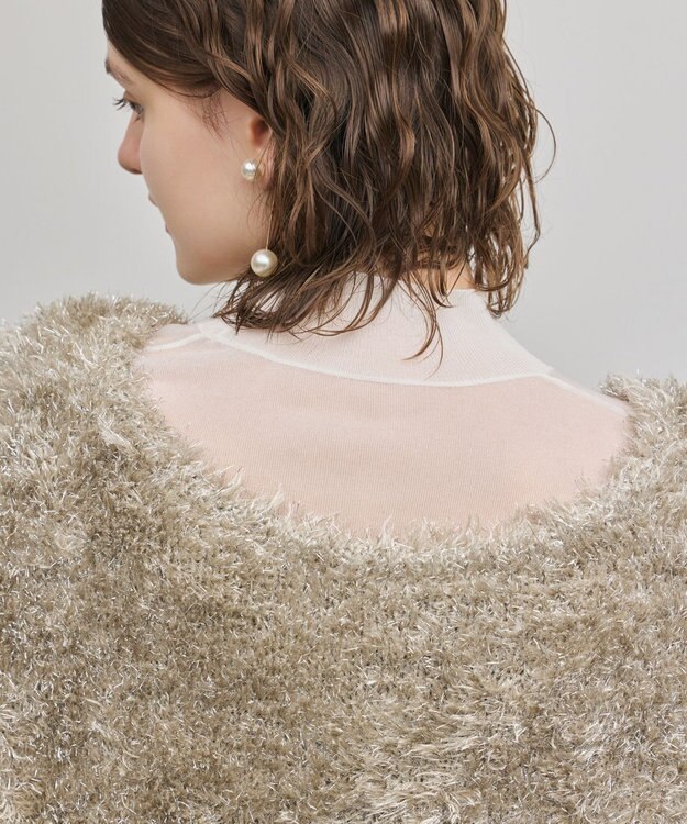 GRACE CONTINENTAL ラメフェザーベスト ベージュ