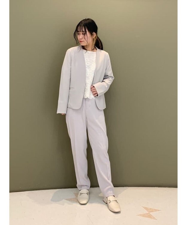 Green Parks ｅｆ－ｄｅ　ストレッチツイルカラーレスジャケット Gray Beige