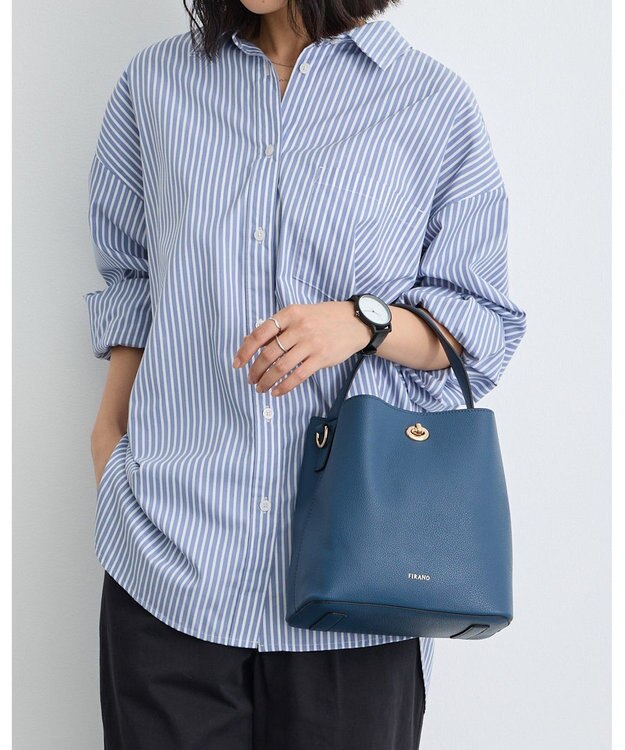 MioFIRANO ツイストロックボックスハンドバッグ 3WAY　FIRANO フィラノ NAVY