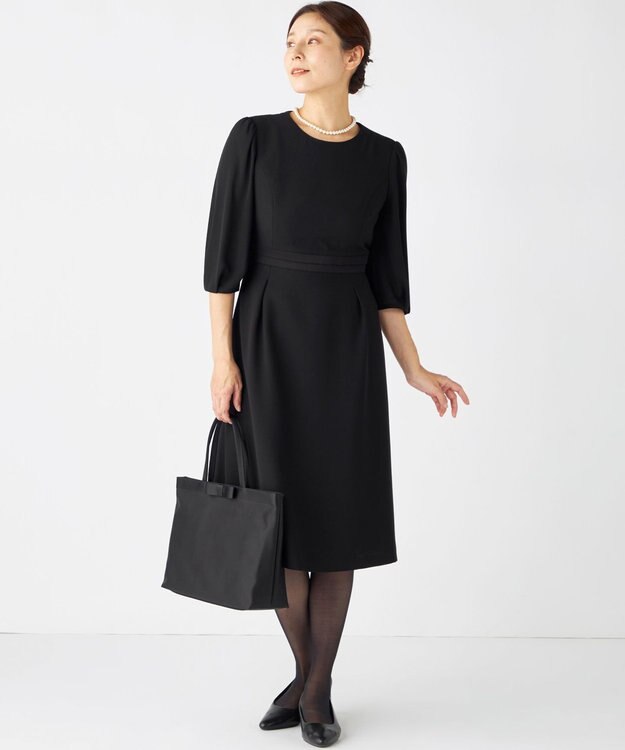 組曲 NOIR 【ストレッチ/オールシーズン対応】ペプラムミニグログラン ジャケット＋ワンピース ブラック系