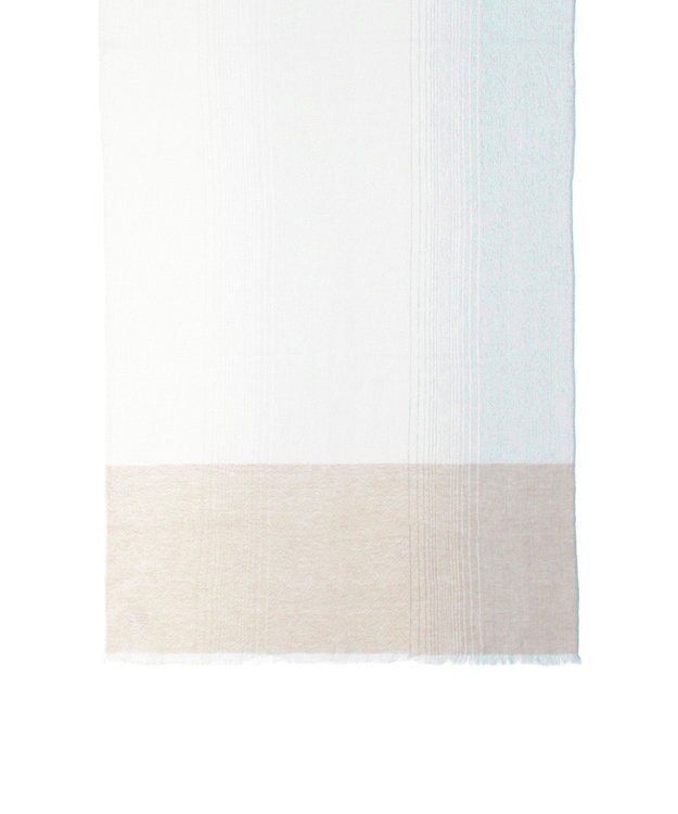 MOONBAT FURLA(フルラ）カシミヤ100％ オンブレー チェック ストール 手洗いOK ペールスカイ