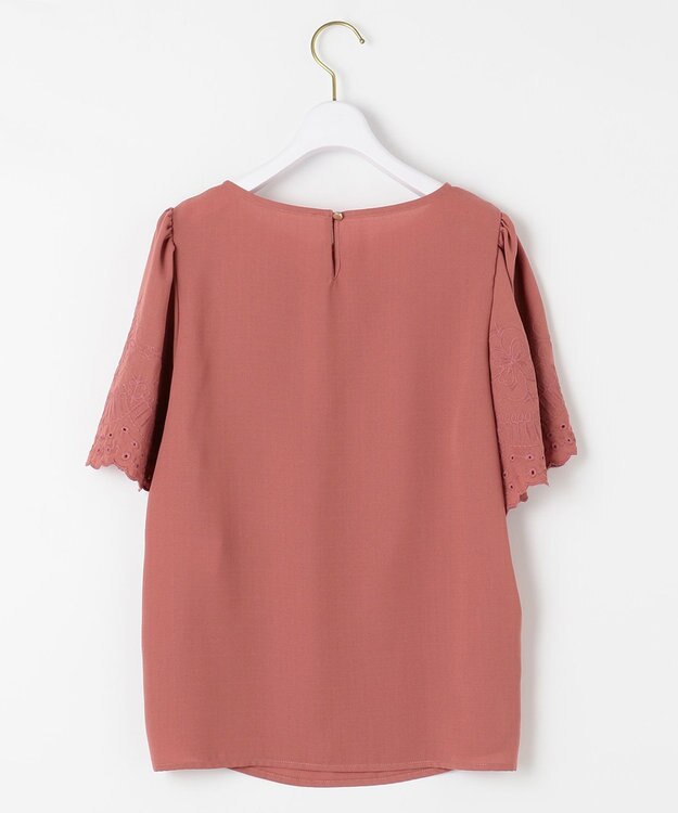 ANY SIS L 【洗える】エンブロイダリーフレアスリーブ ブラウス オレンジ