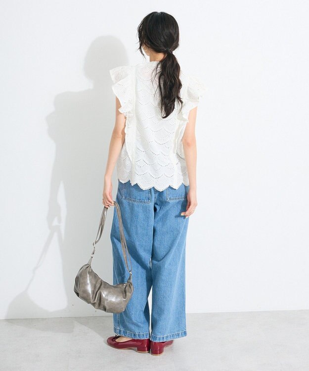 CRAFT STANDARD BOUTIQUE インド綿フリル使いシフリーブラウス White