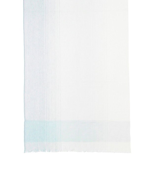 MOONBAT FURLA(フルラ）カシミヤ100％ オンブレー チェック ストール 手洗いOK ペールスカイ