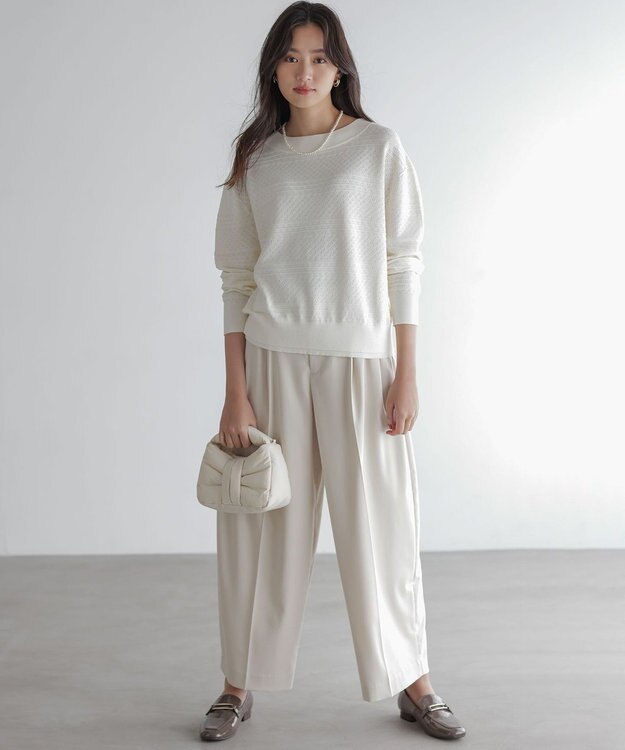 組曲 【加藤ローサさん着用】ハンサムツイルカーヴィーパンツ アイボリー系