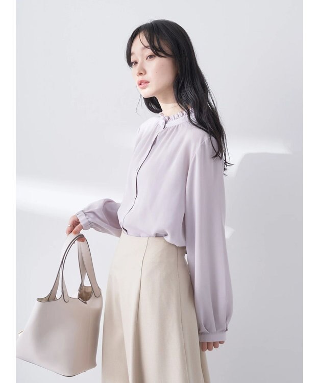 earth music&ecology ２ＷＡＹスタンドフリルブラウス Pink