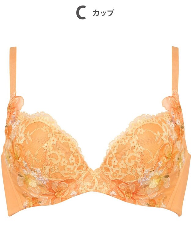 WACOAL 【ハグするブラ】 ブラジャー 体温を感知してカラダになじむ 谷間メイク 脇・背中すっきり レディース BRB498 /ワコール オレンジ