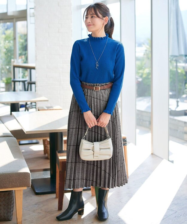 Tiaclasse 【安田美沙子さん着用】チェックプリーツスカート ベージュ