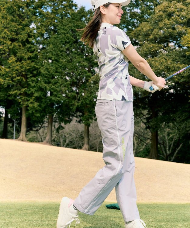 PW CIRCULUS 【花粉がつきにくい】【WOMEN】セミワイドパンツ ゴルフウェア レディース グレー系