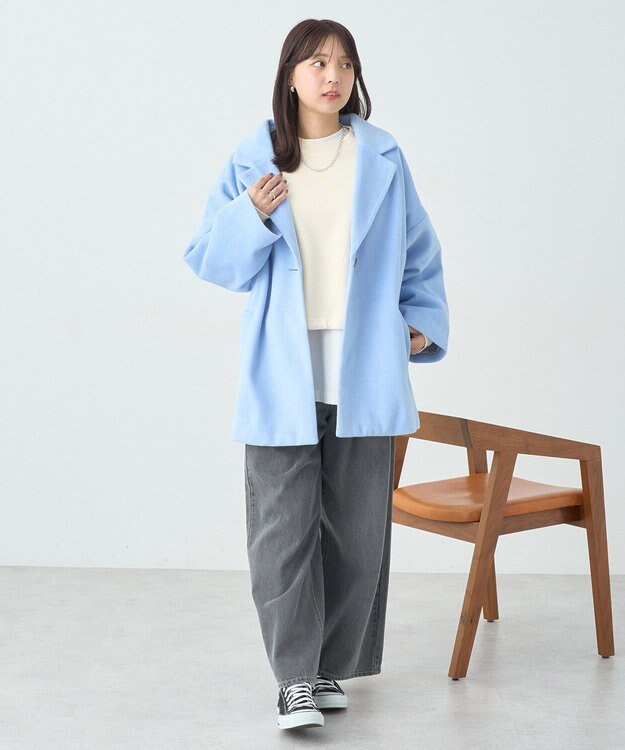 earth music&ecology ドロストヘムスウェット Ivory