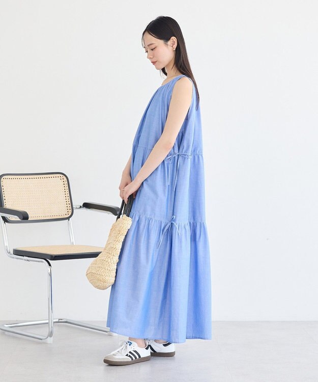 earth music&ecology ギャザーノースリーブワンピース Off White
