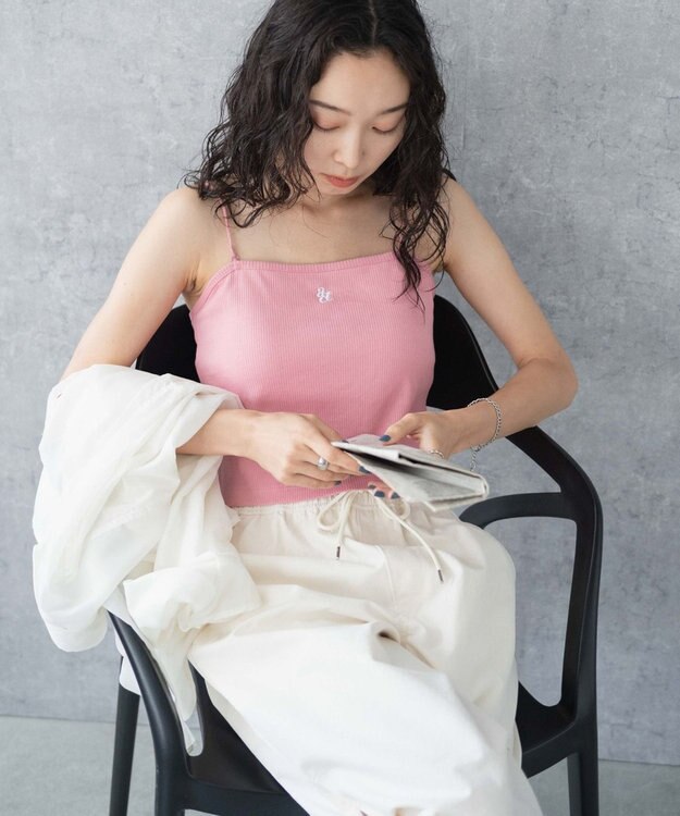 WEGO 【カップ付き/SMサイズ展開】nachumoreショートワンポイントキャミ ピンク