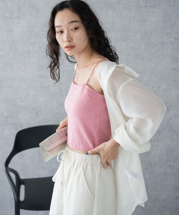 WEGO 【カップ付き/SMサイズ展開】nachumoreショートワンポイントキャミ ピンク