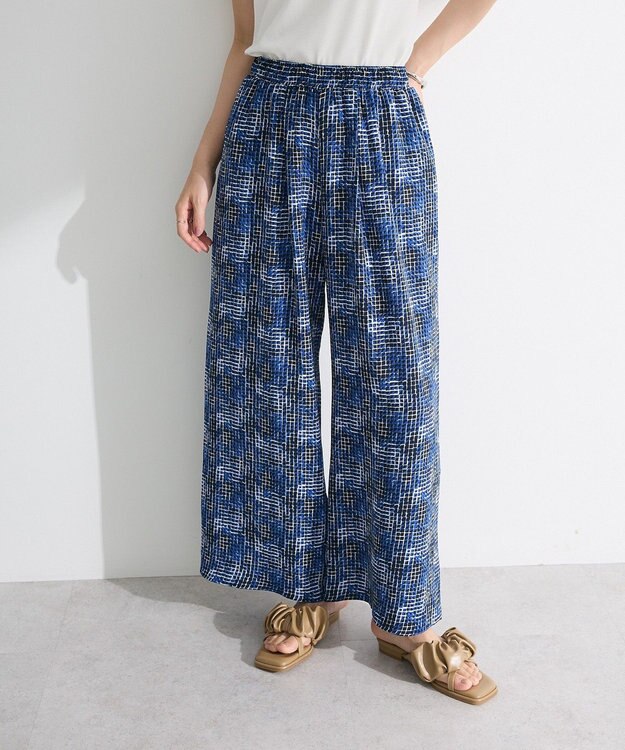 Green Parks 柄イージーパンツⅠ（ワイド） Blue