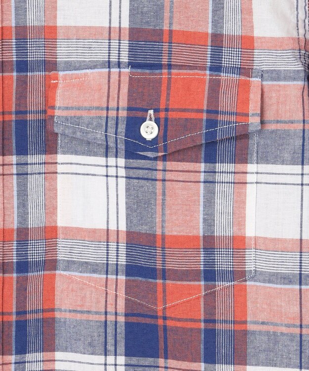 J.PRESS MEN 【WEB・一部店舗限定】コットンリネンチェック シャツ/B.D オレンジ系4
